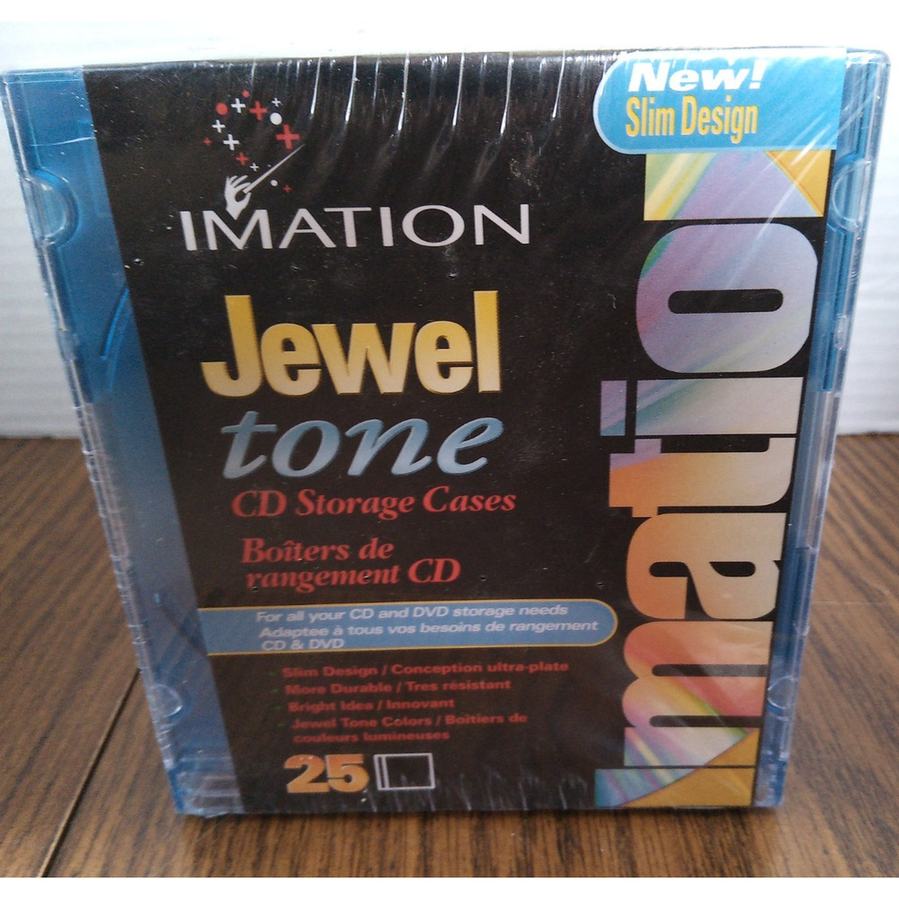25 Pack Imation Jewel Tone Multi-Color Slim Design CD Storage Cases New Sealed